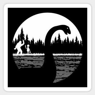 Loch Ness Monster Bigfoot and alien Sticker